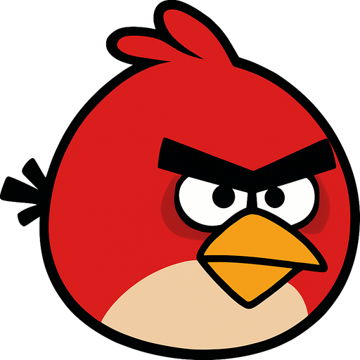 angry birds character "red".
In-Game asset.  2d.  High contrast.  No shadows