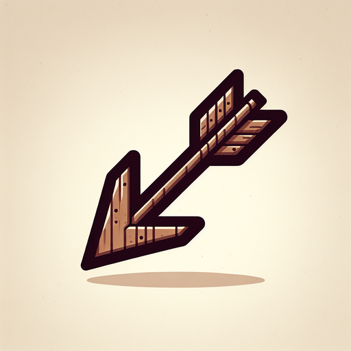 An animated image of a wooden arrow.
Single Game Texture. In-Game asset. 2d. Blank background. High contrast. No shadows.