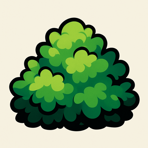 Bush.
In-Game asset.  2d.  High contrast.  No shadows