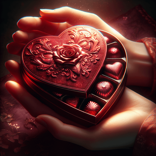 heart shaped red chocolate box