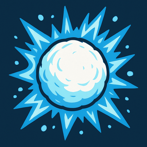 snowball with effect.
In-Game asset.  2d.  High contrast.  No shadows