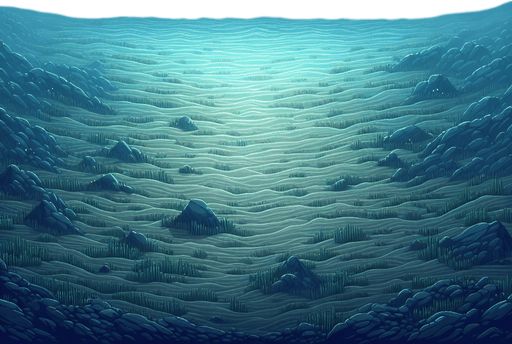 underwater view of empty lake.
Single Game Texture.  In-Game asset.  2d.  Blank background.  High contrast.  No shadows