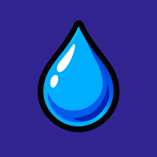 Water drop.
In-Game asset.  2d.  High contrast.  No shadows