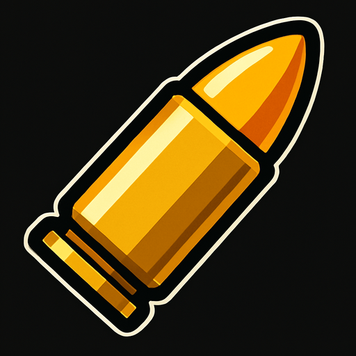 Bullet.
In-Game asset.  2d.  High contrast.  No shadows