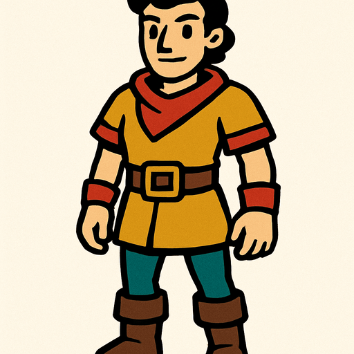 Full body person.
In-Game asset.  2d.  High contrast.  No shadows