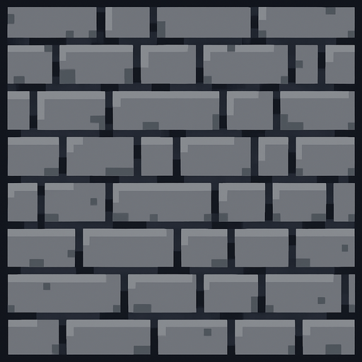 a grey, brick floor. pixel art..
In-Game asset.  2d.  High contrast.  No shadows