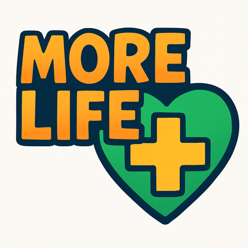 mas vida pero escrito en ingles.
In-Game asset.  2d.  High contrast.  No shadows