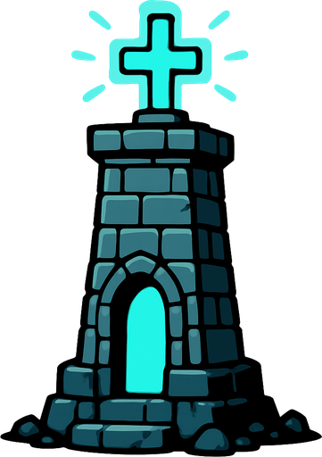 resurrectionTowerAsset.
In-Game asset.  2d.  High contrast.  No shadows