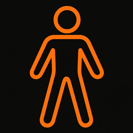 Human in lines figure.
In-Game asset.  2d.  High contrast.  No shadows