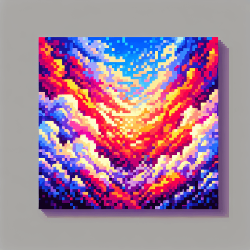 a pixel clouds background.
Single Game Texture.  In-Game asset.  2d.  Blank background.  High contrast.  No shadows