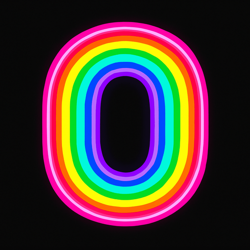 O.
In-Game asset.  2d.  High contrast.  No shadows. NEON. GÖKKUŞAĞI