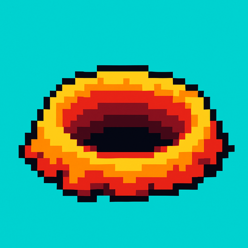 piksel çukur.
In-Game asset.  2d.  High contrast.  No shadows