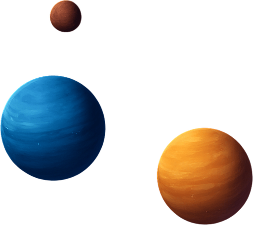 space theme background with stars and planets that are too far away,realistic,two images in one horizontally long picture.
In-Game asset.  2d.  High contrast.  No shadows