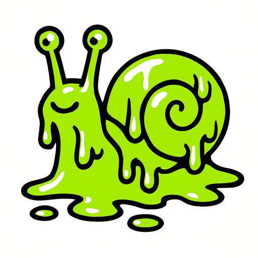 slimeSnail.
2d.  High contrast.  No shadows