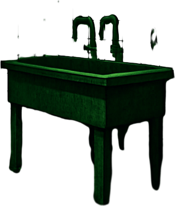 3D green horror torturing room from saw movie without chair.
In-Game asset.  High contrast.  No shadows. 3D
