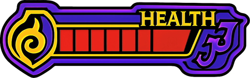 Barra de vida jojo's.
In-Game asset.  2d.  High contrast.  No shadows
