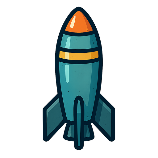 A missile.
In-Game asset.  2d.  High contrast.  No shadows