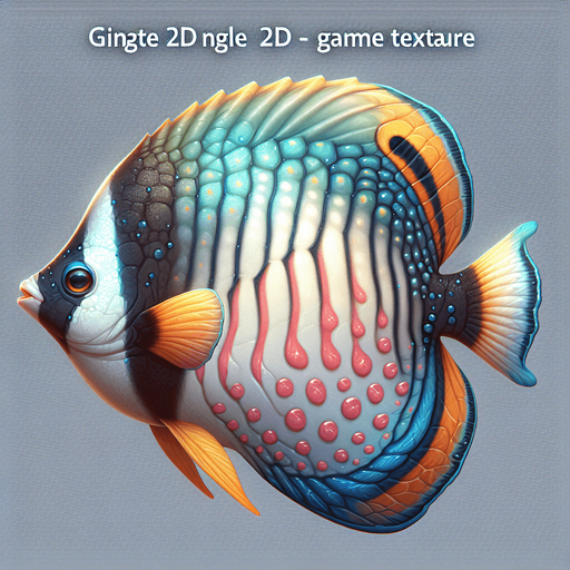 A realistic butterflyfish.
Single Game Texture. In-Game asset. 2d. Blank background. High contrast. No shadows.