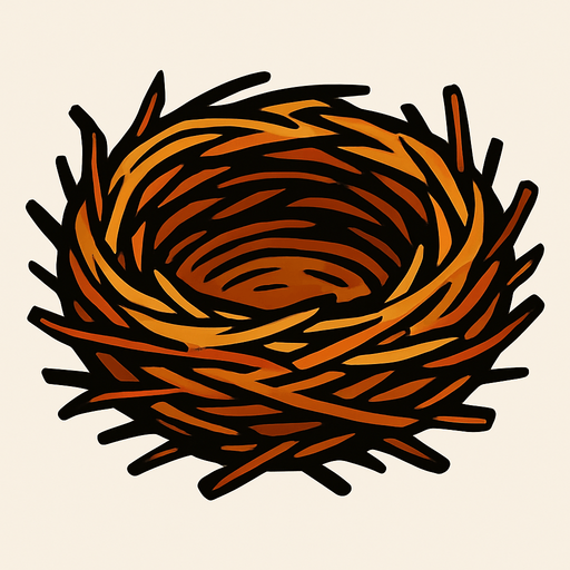 kuş yuvası.
In-Game asset.  2d.  High contrast.  No shadows