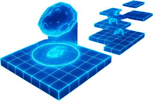 3d hologram neon cyberpunk starlight magick galaxy overlay projection asteroid starfield Platforming magical dimension pathway level l layout videogame Map outerspace magical mystical cosmic colorful glowing scene blackholes supernovas nebulas galaxies universe background scene