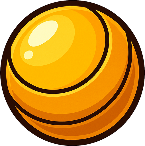 Golden ball.
In-Game asset.  2d.  High contrast.  No shadows