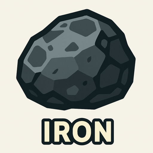 Iron.
In-Game asset.  2d.  High contrast.  No shadows
