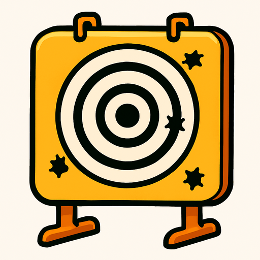 Bullet target.
In-Game asset.  2d.  High contrast.  No shadows