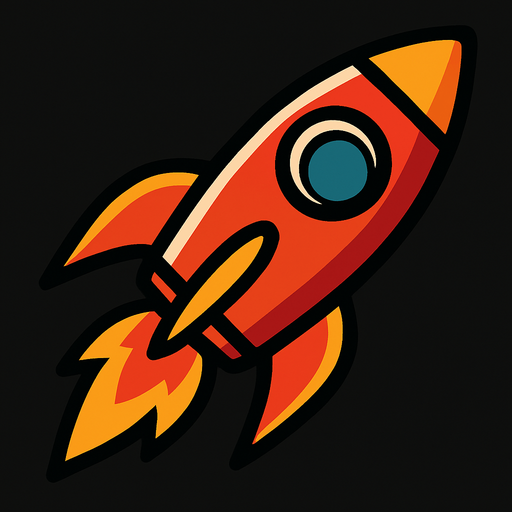 Rocketship.
In-Game asset.  2d.  High contrast.  No shadows