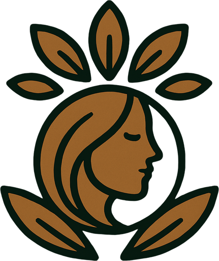 El símbolo de Gaia, sin texto, color verde y café