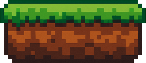 a brown, flat strip with green top (due to short, flat grass) pixel art..
In-Game asset.  2d.  High contrast.  No shadows
