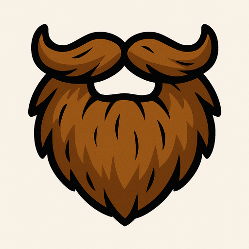 brown beard.
In-Game asset.  2d.  High contrast.  No shadows