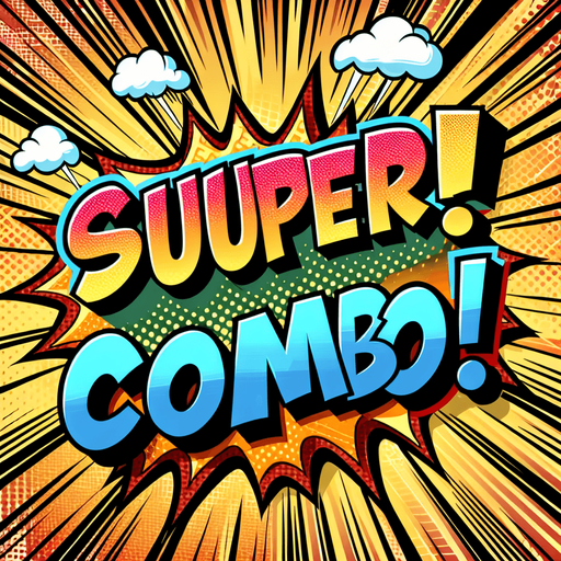 text popup "SUPER COMBO!".
comic style