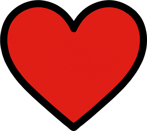 red heart.
In-Game asset.  2d.  High contrast.  No shadows