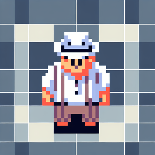 fat white tourist, from above, top down, flat, 8bit style, pixelart.
Single Game Texture. In-Game asset. 2d. Blank background. High contrast. No shadows.