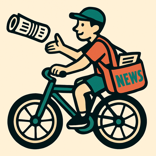 newspaper delivery.
In-Game asset.  2d.  High contrast.  No shadows