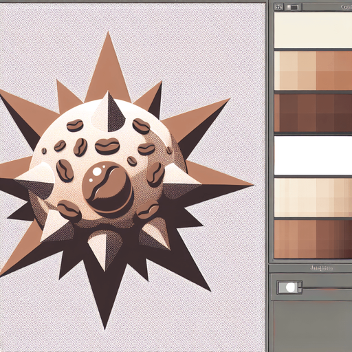 Spike with 8 points. Themed like coffee..
Single Game Texture. In-Game asset. 2d. Blank background. High contrast. No shadows.