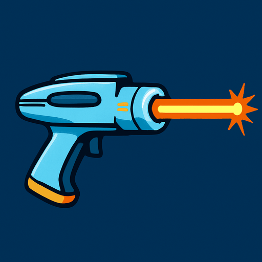 Laser beam fire out barrel of light phaser
In-Game asset.  2d.  High contrast.  No shadows