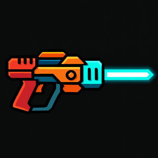 bird's eye view laser weapon 1024x.
In-Game asset.  2d.  High contrast.  No shadows