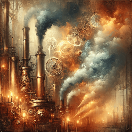 A hand-painted, steampunk-style illustration of billowing steam and smoke, rich with warm copper tones and industrial textures. The vapor swirls dynamically around intricate brass gears and pipes, glowing with subtle orange highlights as if lit by flickering gaslight. The painting style should mimic traditional concept art with visible brush strokes, soft edges, and a slightly weathered, vintage feel. The background features hints of a dimly lit factory, with atmospheric perspective fading into deep browns and blues. The steam itself appears thick, almost liquid, with a mix of transparency and volumetric density, evoking a sense of pressurized heat. Artstation trending, fantasy illustration, painterly style, warm lighting.
Single Game Texture.  In-Game asset.  2d.  Blank background.  High contrast.  No shadows