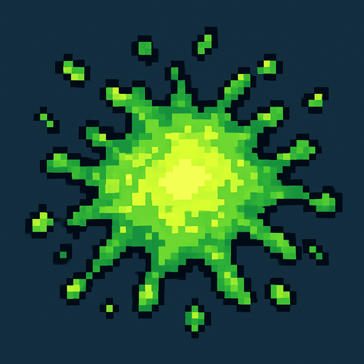 acid splash puddle, pixel art, top down, top view
In-Game asset.  2d.  High contrast.  No shadows