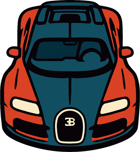 Bugatti kuş bakışı.
In-Game asset.  2d.  High contrast.  No shadows