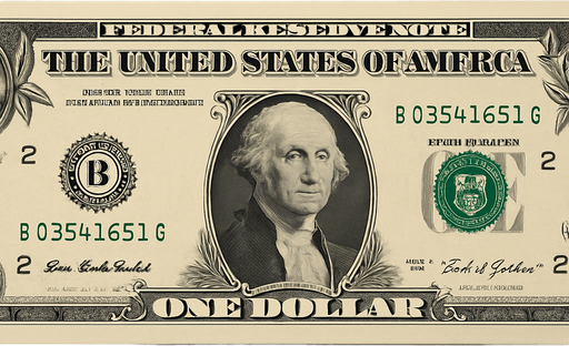 Photorealistic dollar, front view