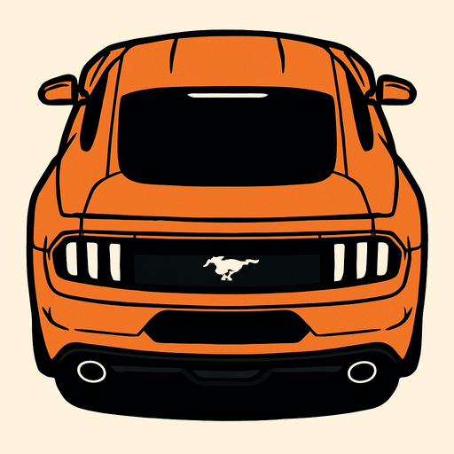 Yeni ford mustang arkasi ama yukaridan
In-Game asset.  2d.  High contrast.  No shadows