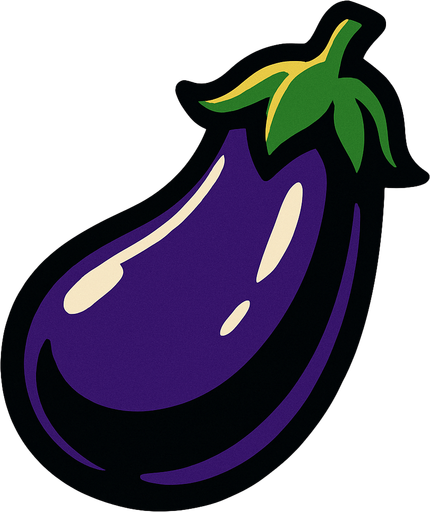 eggplant.
In-Game asset.  2d.  High contrast.  No shadows