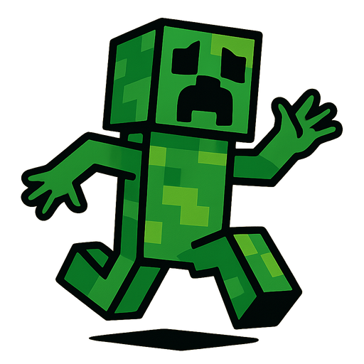 make very well known minecraft memes. single character. no writing..
In-Game asset.  2d.  High contrast.  No shadows