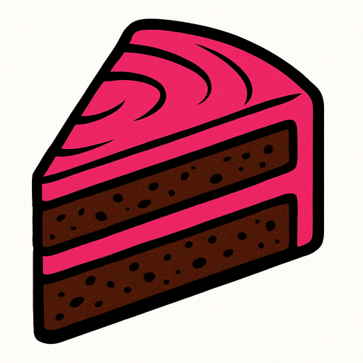 a quarter section of the cake viewed from above.
In-Game asset.  2d.  High contrast.  No shadows