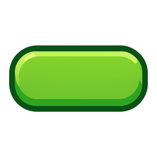 Green button.
In-Game asset.  2d.  High contrast.  No shadows