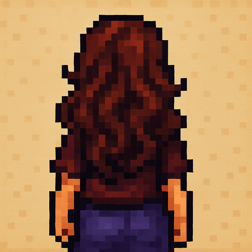 Make different variations this pixel art change clothes, change hairstyle