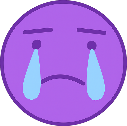 crying purple ball. No background. Transparent background. Blank background. No shadows. 2d. In-Game asset. flat