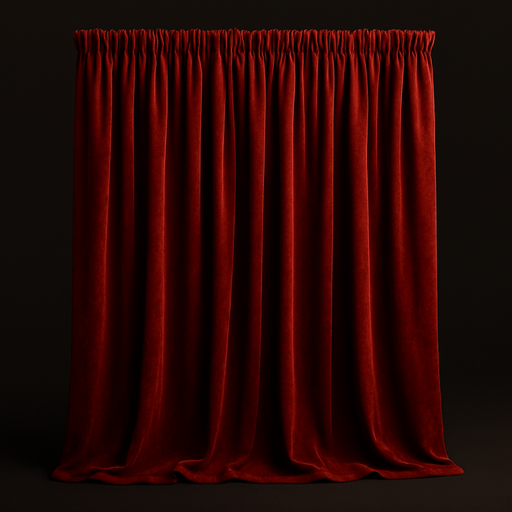 make a red curtain but just curtain like real 3d.
In-Game asset.  High contrast. shadow